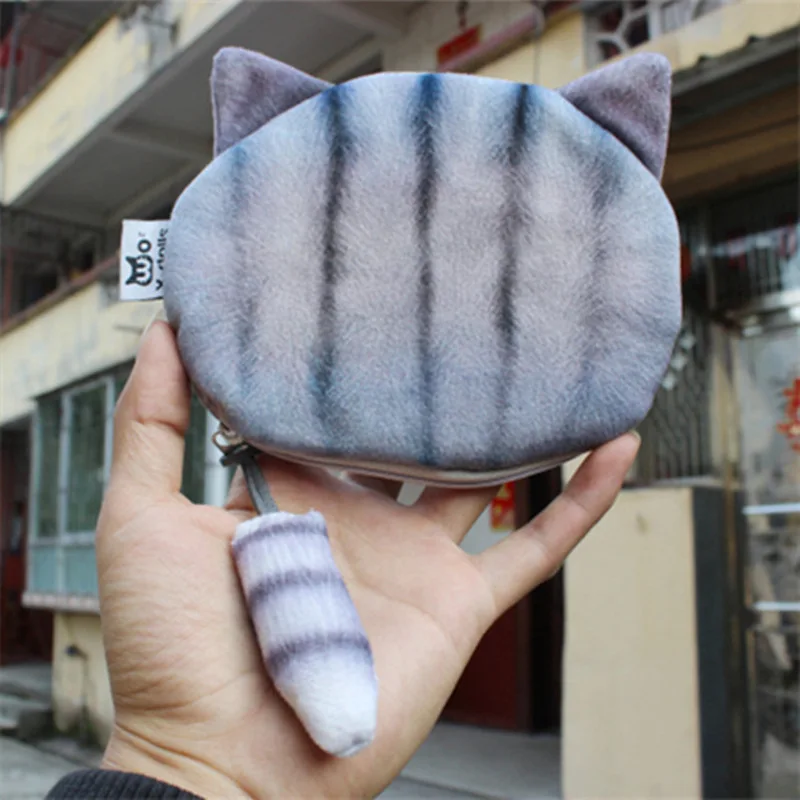 Longmiao новый маленький милый Кот Детский кошелек плюшевый бумажник с изображением