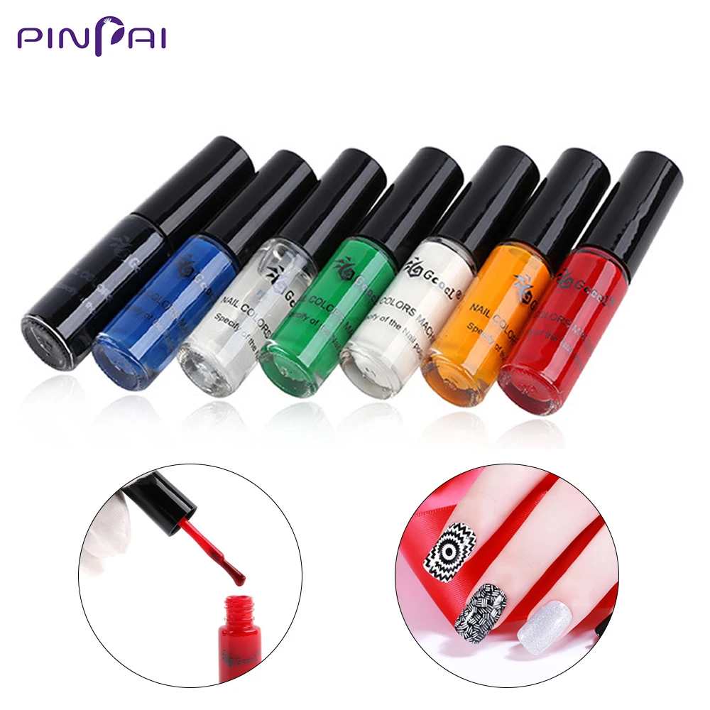 

7 Bottle/Set Nail Stamping Gel Polish 6 Colors DIY Manicure UV Gel Lacquer Soak Off Varnish Nail Art Printing Stamping Polish