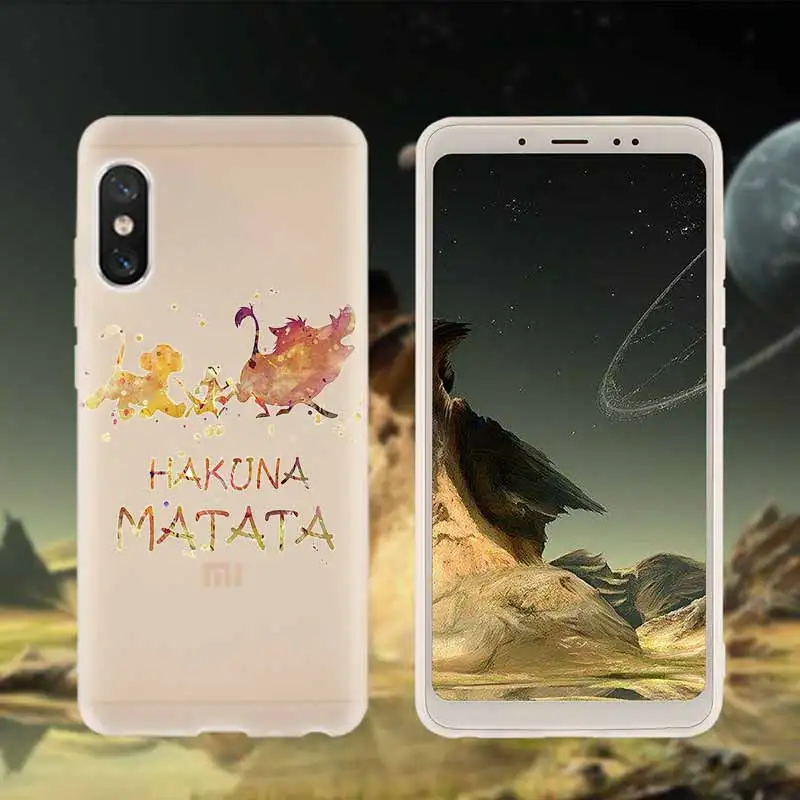 Мягкий силиконовый чехол из ТПУ для Xiaomi mi A3 9 8 A1 A2 Lite 6X F1 mi x 2s Max3 Red mi 7a Go Note 7 5 The Hakuna Matata Lion King - Цвет: photo is 3D mode