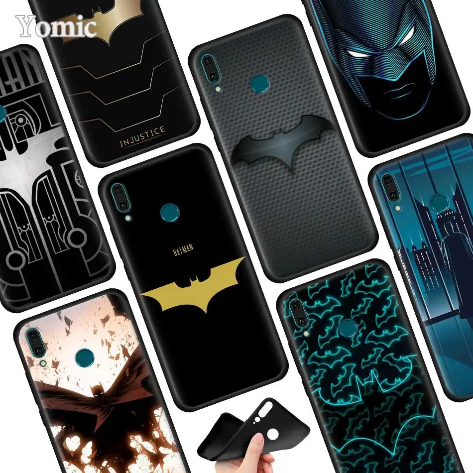 

Batman Superhero Black Case for Huawei Honor Y9 Y7 Y6 Y5 2019 (2018) Honor 10 20 Pro Enjoy 9E 9S Silicone Cover