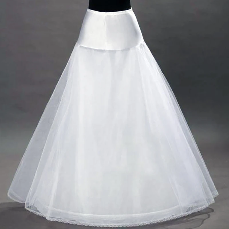 

Yanstar Bridal Petticoat Underskirt Lace Edge Wedding Crinoline A-Line Long Petticoat For Wedding Accessoeies 35WBC1