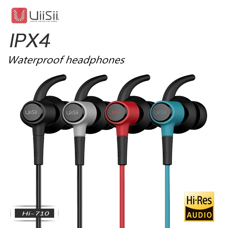 

UiiSii IPX-4 Waterproof Running headset HIFI DJ Sports Single Driver Hi-Res In-ear Earphones For iPhone /Xiaomi /Samsung