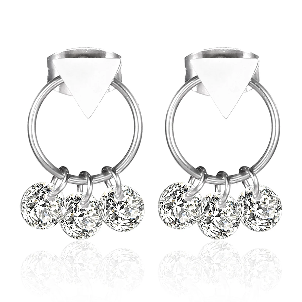 

OUFEI Stainless Steel Jewelry Woman Vogue 2019 Crystal Stud Earrings For Women Charm Jewelry Accessories Wholesale Lots Bulk