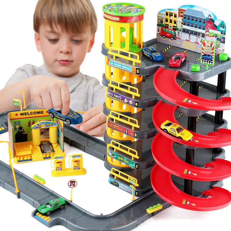 Многослойный трек парковка детские игрушки мальчик головоломка ручной сборки модель игрушки Набор гоночный автомобиль