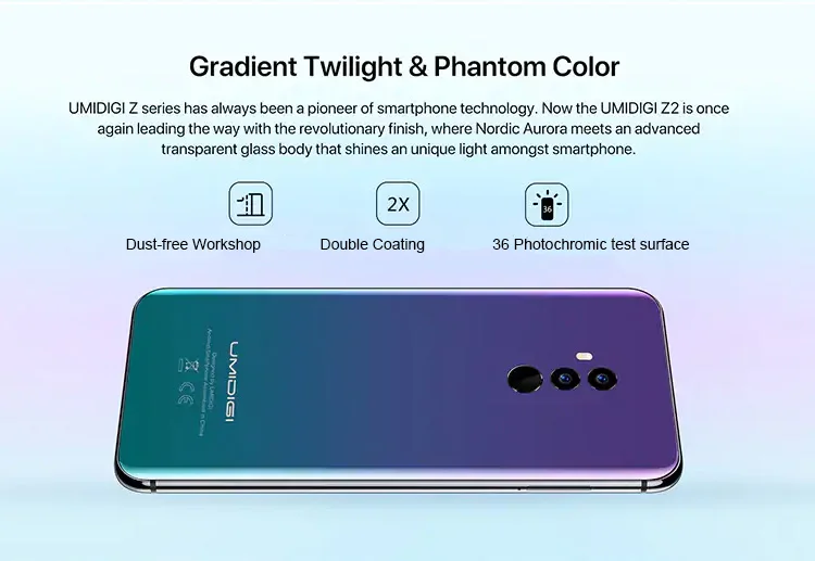 UMIDIGI UMI Z2 6GB RAM 64GB ROM Helio P23 MTK6763 2.0GHz Octa Core 6.2 Inch FHD+ Full Screen Quad Camera Android 8.1 4G LTE Smartphone
