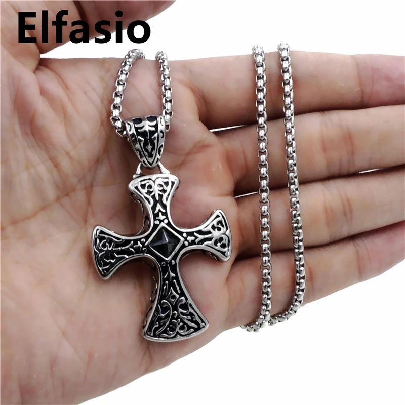 Подвеска в кельтском стиле с черным фианитом 18 30 дюймов|biker pendant|celtic cross pendantpendant black