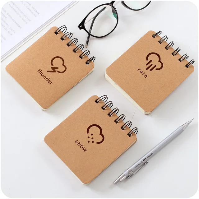 Weather notepad Mini coil book Portable notebook 70 sheet Daily memos planner Stationery Office accessories School supplies 6182 3