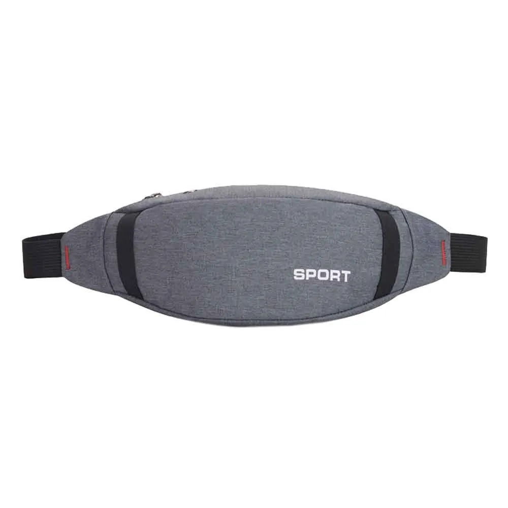 

Fashion Unisex Casual Waist Belt Bag Travel Sports Headset Purse Phone Key Pouch Solid Color Nylon Zipper Messenger Chest Bag