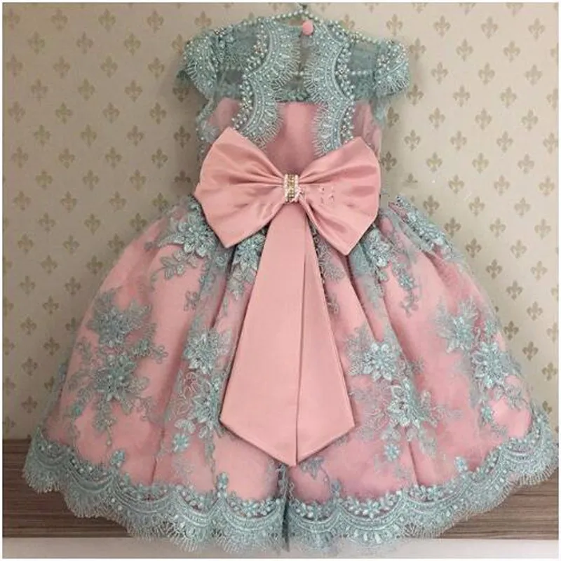 Cute New Flower Girl Dress Pageant Gresses First Communion Dresses Kids Birthday Gowns with Bow | Детская одежда и обувь
