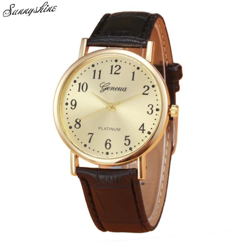 Новые женские мужские часы Ретро дизайн кожаный ремешок часы Аналоговые сплава кварцевые наручные wholesaleF3