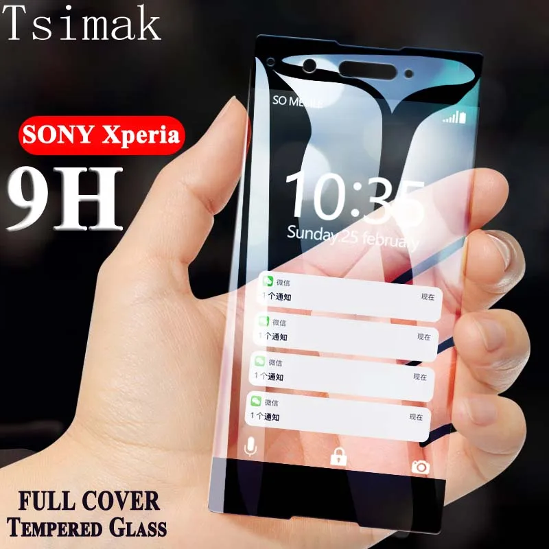 

Tsimak 9H Full Cover Tempered Glass For Sony Xperia XA2 Ultra XZ2 Compact Screen Protector For Sony XA2 XZ2 Protective Film