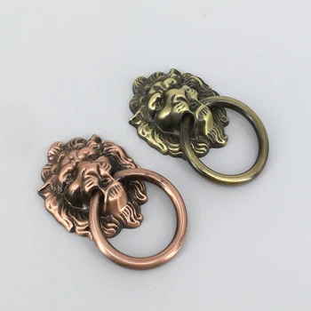 1xAntique Bronze Lion Head Drawer Ring Pull Kitchen Cabinet Dresser Knob Metal Pull Knobs for cabinets cupboards furniture doors