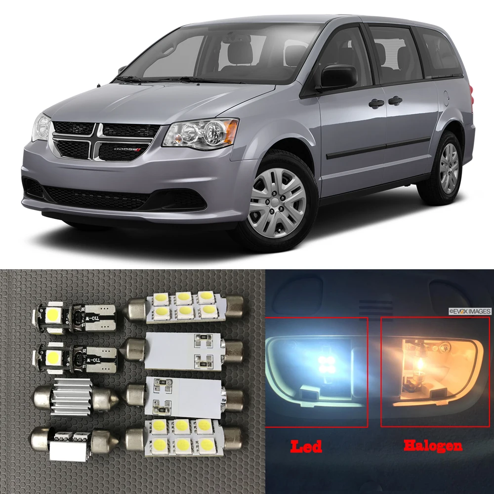

14pcs Canbus Car LED Light Bulbs Interior Kit For 2008-2015 Dodge Grand Caravan White 12V Led Map Dome Door License Plate Lamp