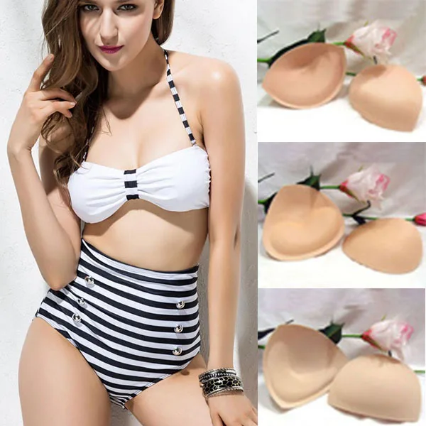 3 pairs/lot women swimsuit Bra Push Up Pushup Removeable Bra Pads