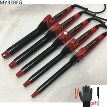 MY bebeg, новинка, профессиональные щипцы для завивки волос, бигуди с керамическим покрытием, черные волнистые Бигуди 110 v-240 v