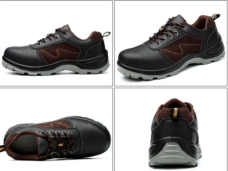 Fashion Black Men Style Work Boots Safety Shoes Extra Wide Steel Toe Anti-static Breathable Water Resistant Cow Leather Fashion Black Men Style Work Boots Safety Shoes Extra Wide Steel Toe Anti-static Breathable Water Resistant Cow Leather
