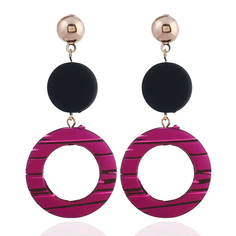 

Luxury Temperamental Big Earring Ear Jewelry Geometric Round Drop Earrings for Women Resin Party Gift for Girl