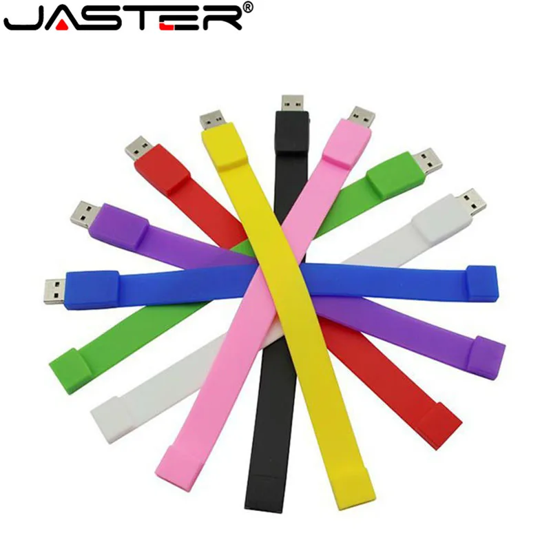 

JASTER Silicone Bracelet Wrist Band 4GB 8GB 16GB 32GB 64GB USB 2.0 USB Flash Drive Pen Drive Stick U Disk Pendrives