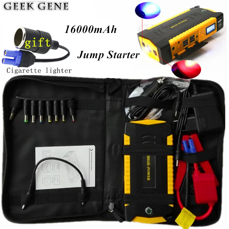 

16000mAh Car Jump Starter 12V 600A Portable Lighter Starting Device Power Bank 12V Car Charger For Car Battery Booster Bustger