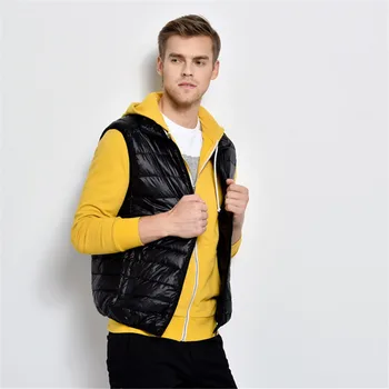 

New Arrival Men Sleeveless Jacket 2019 Winter Ultralight White Duck Down Vest Male Slim Vest Mens Windproof Warm Waistcoat
