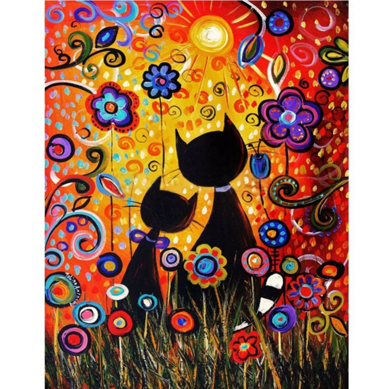 

5D Diy Full Drill Diamond Painting Rhinestone Floral Cat Pictures Of Crystals Diamond Dotz Kits Arts, Crafts & Sewing Cross St