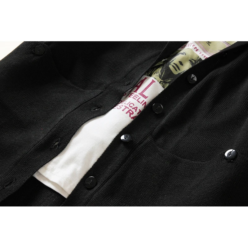 Women's Long-sleeve Knitted Medium-long Hooded Cardigan