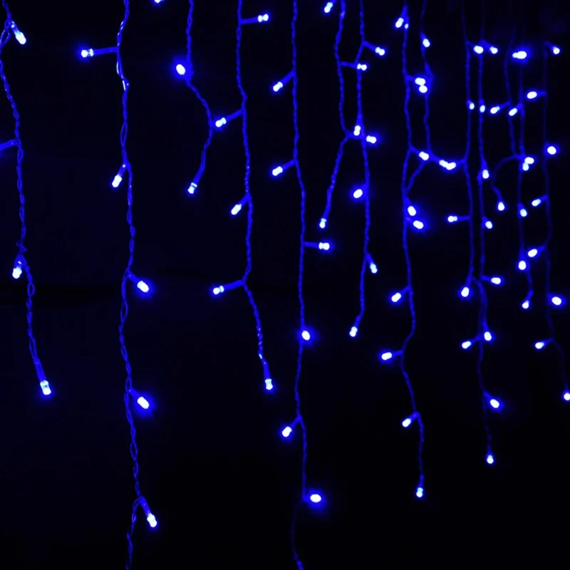 Lumi вечерние светильник s наружное украшение 3,5 м светодиодный занавес сосулька струнный светильник s 96 Светодиодный s Крытый свисающий сад рождественские вечерние декоративный светильник - Испускаемый цвет: Blue