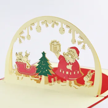 

3D Qubiclife happy Santa Claus Christmas cards creative handmade 3D card