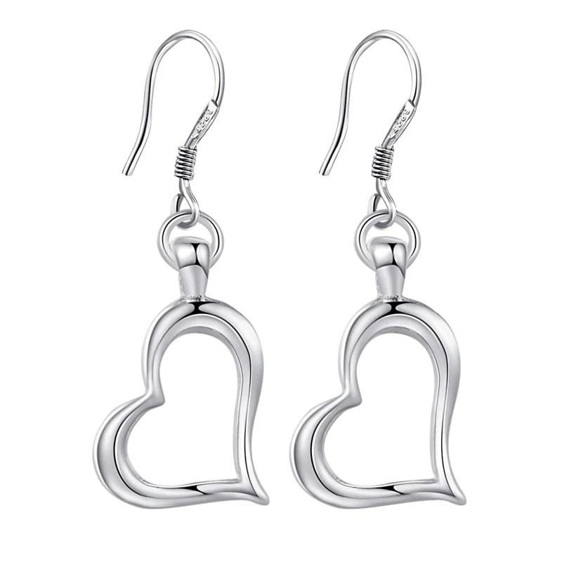 

Popular Drop Earrings Silver Heart Earring Loving Gift For Women AE171