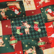 140*50 см 1 шт. Рождественская хлопковая ткань Telas Лоскутная Ткань Санта/олень/носки ткань Рождество Diy шитье одежда для малышей