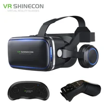 Shinecon VR 6.0 G04E Google Cardboard 3D Virtual Reality Glasses Headset Immersive Helmet Head Mount For 4-6′ Phone + Gamepad