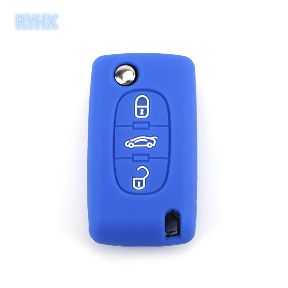 

High quality assurance 3 Buttons Silicone Car key remote control Cover Protector for PEUGEOT 208 207 308 408 407 307 206