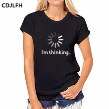 Thinking Print T Shirt Rose Harajuku T-Shirt Women 2017 Summer Casual Short Sleeve TShirt Plus Size Punk Shirts S-XXL