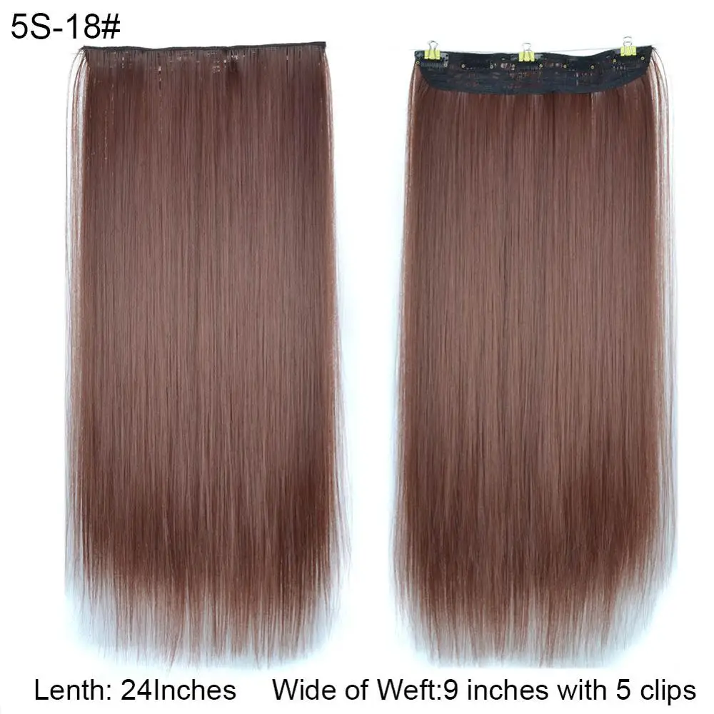 Chorliss 60 см длинные прямые заколки для наращивания волос жучок белый блонд Женские синтетические цельные заколки высокотемпературный волокно - Цвет: #6