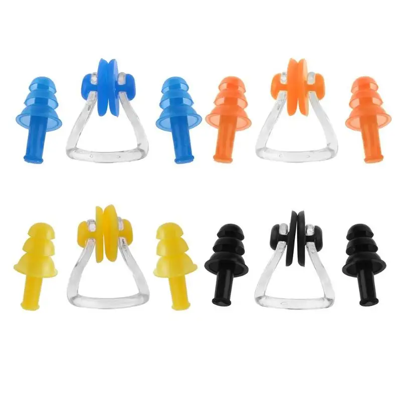 Swimming Earplug Nose Clip Watertight Set Kit Sports Fitness Swimming Pool Accessories Nasal Splint Ear Plugs