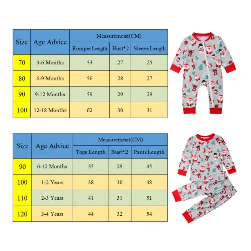 Рождественские комплекты одежды для маленьких мальчиков и девочек, хлопковый комбинезон, комплект из топа и леггинсов
