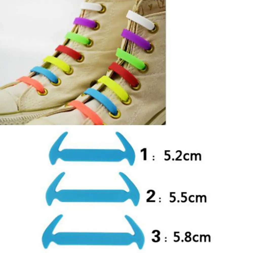 12 шт./компл. Новый застежки для кроссовок эластичные шнурки без завязок силиконовые Для женщин Для мужчин обувные шнурки для шнуровки