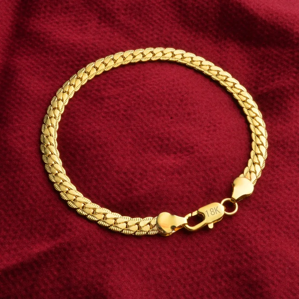 Цена, модные женские и мужские brcelet ювелирные изделия, Золотые мужские 5 мм браслеты-цепочки длиной 20 см, Модный милый браслет