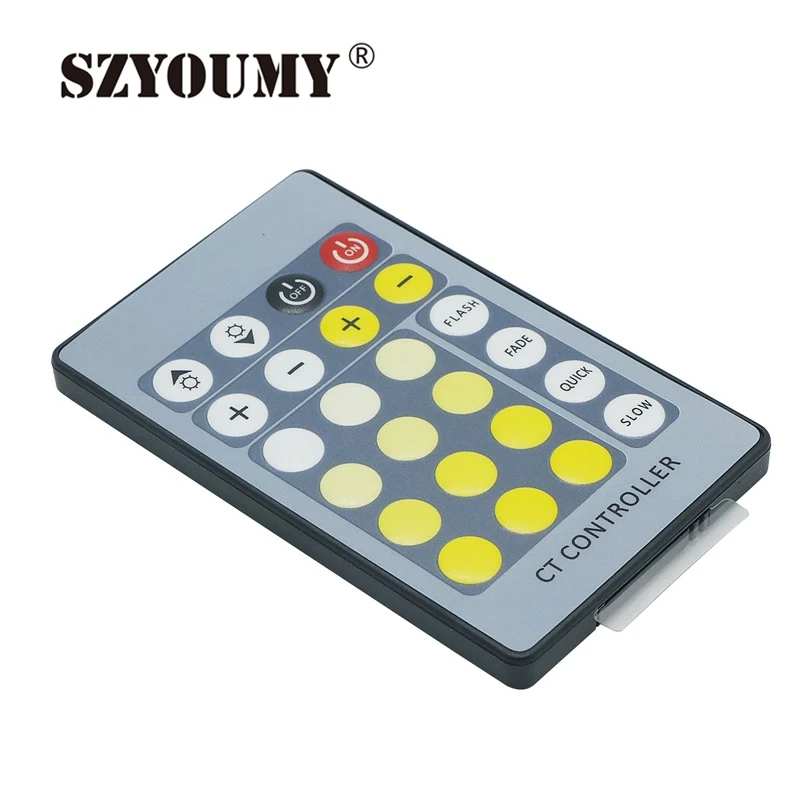 SZYOUMY 24 клавиши CT контроллер 3A * 2CH 3 цвета Температура CW + WW + PW CCT приглушить ИК-пульт для светодиодный SMD полосы 40 компл. DHL