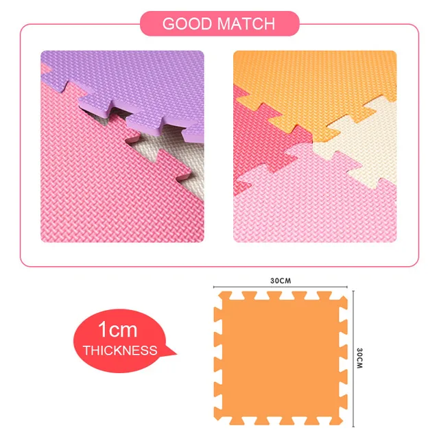 Hot Sale EVA Children's Foam Carpet Mosaic floor Developing Crawling Rugs 9pcs/set Puzzle Carpet Baby Play Mat Floor Puzzle Mat 2