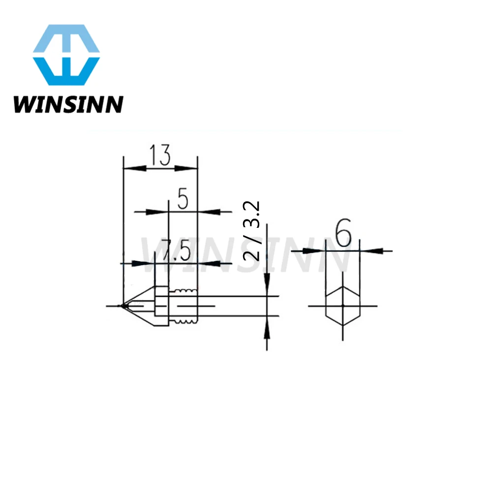 MakerBot شارب MK8 فوهة M6 النحاس ل 0.2 0.3 0.4 0.5 0.6 0.8 1.0 مللي متر Hotend الطارد 1.75 مللي متر 3 مللي متر خيوط ل 3D طابعة