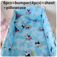 Скидка! 6 шт. детские постельные принадлежности детские кроватки постельного белья детские постельные принадлежности, включают(бампер+ лист+ наволочка