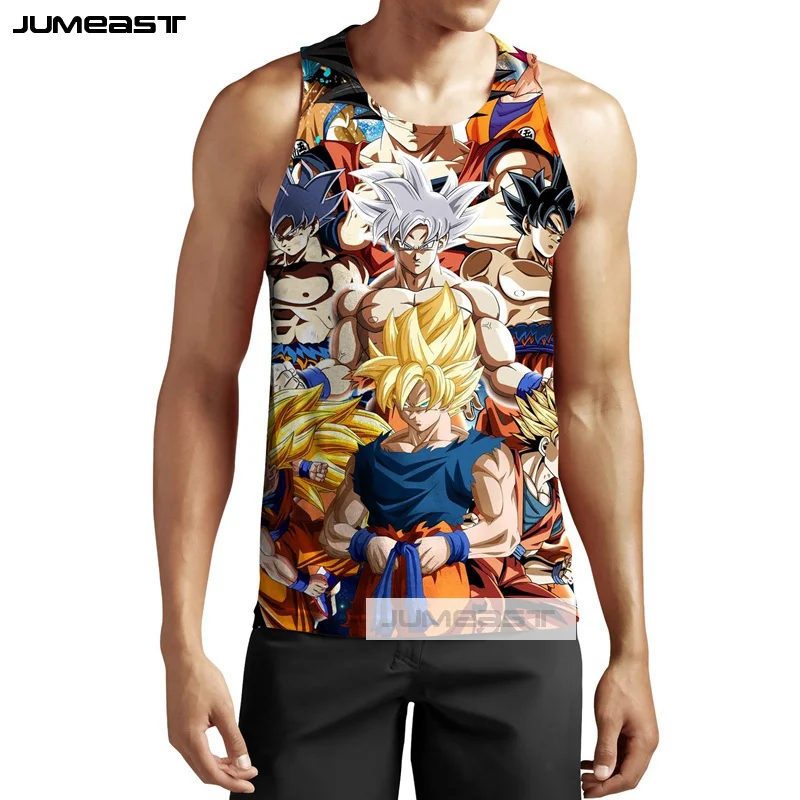 Jumeast бренд 3d печатных комиксов Dragon Ball мужские/женские топы тройник личности унисекс без Рукавов Супер Saiyal жилеты - Цвет: 21