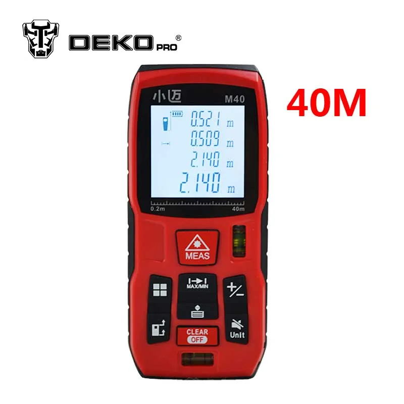 

DEKOPRO GJ118 Handheld 40M Laser Distance Meter Laser Rangefinder Laser Tape Range Finder Diastimeter Measure Area/volume Tool