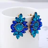 Pendientes de flor de cristal con diamantes de imitación para mujer, aretes hechos a mano, azules/negros/rojos, estilo de joyería, regalo de boda 2022 ► Foto 1/6