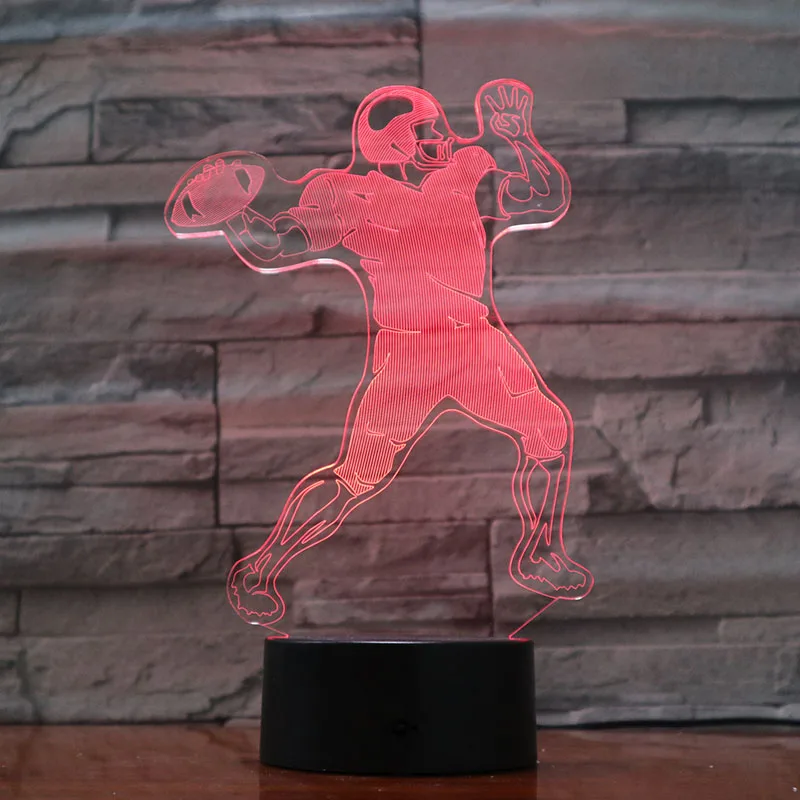 

American football Quarterback QB Tom Brady Figure Usb 3d Led Night Light 7 Color Changing Boy Child Kids Gifts Desk Lamp Bedroom