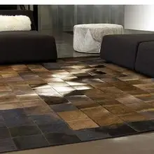 Модный художественный ковер Натуральная Воловья кожа полиэфирная ковровая пряжа