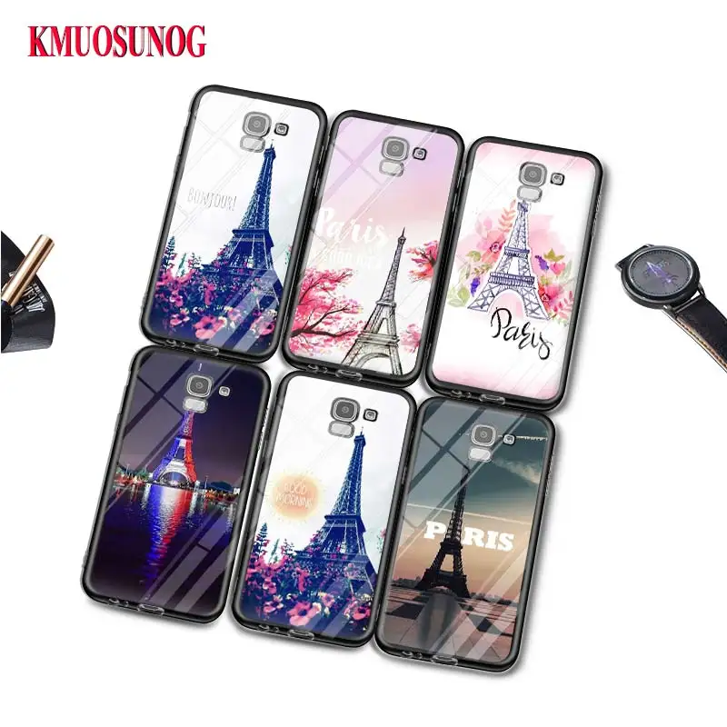 

Black Silicone Case Paris Eiffel Tower Travel for Samsung Galaxy j8 j7 j6 j5 j4 j3 Plus Prime 2018 2017 2016 Phone Bag Cover