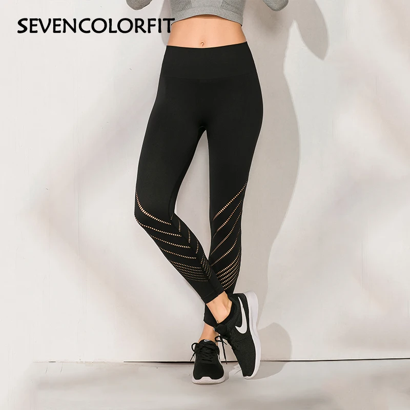 Sevencolorfti Omber бесшовные леггинсы с высокой талией для фитнес Push Up для женщин Спорт Тренажерный зал жизненно Спортивная одежда штаны