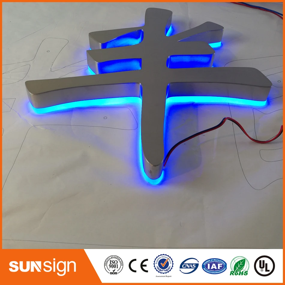 Сделанные на заказ наружные водонепроницаемые 3D обратно подсвеченные буквы из